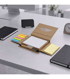 Канцелярский набор для записей Stick box, натуральный с логотипом
