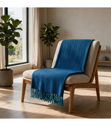 Плед акриловый Mohair, синий с логотипом