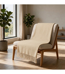Плед акриловый Mohair, бежевый с логотипом