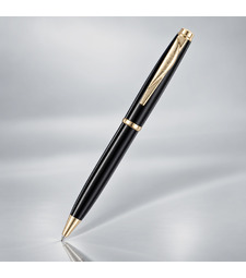 Ручка шариковая Pierre Cardin коллекция ГАММА КЛАССИКА (GAMME CLASSIC). Корпус - латунь с лакированным покрытием. Отделка и детали дизайна - сталь с позолотой. Цвет - черный. Упаковка E. с логотипом