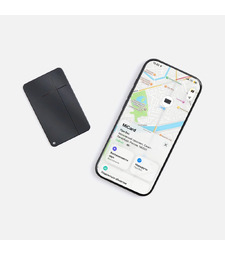 Электронная визитка-трекер MiCard Pro Duo для iPhone, черная с логотипом