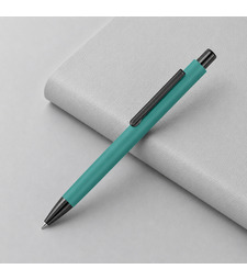 Металлическая шариковая ручка soft touch Ellipse gum, бирюзовый с логотипом