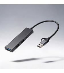 USB-концентратор Command, серый с логотипом