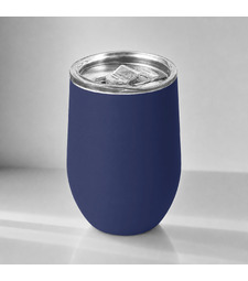 Термокружка Vacuum mug C1, soft touch, 370мл, темно-синий с логотипом