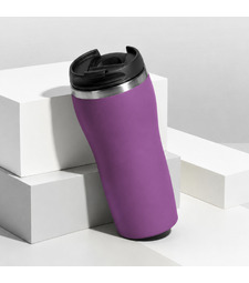 Термокружка Double wall mug C1, soft touch, 350 мл, фиолетовый (Р) с логотипом