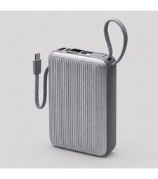 Внешний АКБ NRG Turbo Cable 20000 mAh, 22,5Вт, графит, Deppa с логотипом