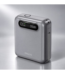 Внешний АКБ NRG Turbo Cable 10000 mAh, 35Вт, графит, Deppa с логотипом