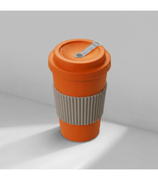 Термокружка Muffin из натуральных волокон, оранжевый с логотипом