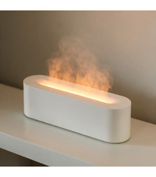Увлажнитель с эффектом пламени Flame, белый с логотипом