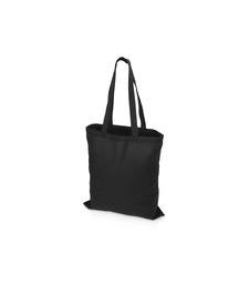Сумка для шопинга Carryme 140 хлопковая, 140 г/м2, черный с логотипом