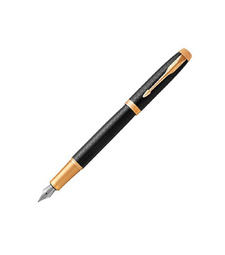 Перьевая ручка Parker IM Premium Black GT, перо: F, цвет чернил: blue, в подарочной упаковке. с логотипом