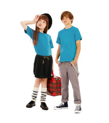 Футболка детская Exact 150/kids, ярко-бирюзовый с логотипом