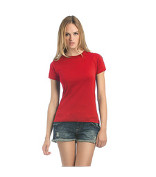 Футболка женская Exact 190/women, красный с логотипом