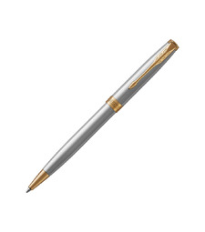 Ручка шариковая Parker Sonnet Core Stainless Steel GT, серебристый/золотистый с логотипом