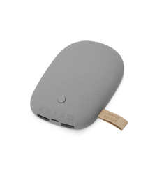 Внешний аккумулятор в форме камня Stone, 7800 mAh, серый с логотипом