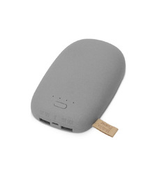 Внешний аккумулятор в форме камня Stone, 10400 mAh, серый с логотипом