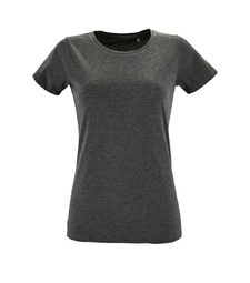 Футболка женская Regent Fit Women, черный меланж с логотипом