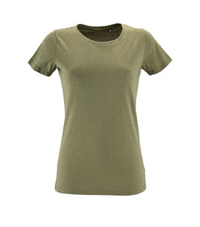 Футболка женская Regent Fit Women, меланж хаки с логотипом