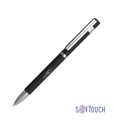 Ручка шариковая "Mars", покрытие soft touch, черный с логотипом