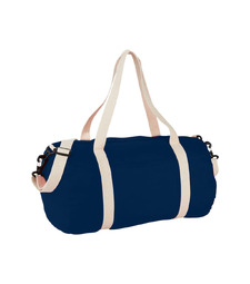 Хлопковая сумка Barrel Duffel, темно-синий/бежевый с логотипом