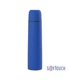 Термос "Родос", покрытие soft touch, 1 л., синий с логотипом