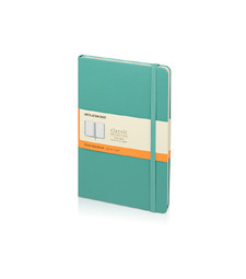 Записная книжка Moleskine Classic (в линейку) в твердой обложке, Large (13х21см), морская волна с логотипом