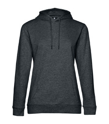 Толстовка с капюшоном женская Hoodie, серый меланж (антрацит) с логотипом