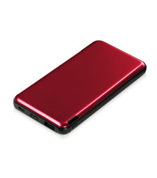 Внешний аккумулятор Forge v.2, металл, 10000mah, красный с логотипом