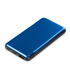 Внешний аккумулятор Forge v.2 металл, 10000mah, синий с логотипом