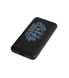 Внешний беспроводной аккумулятор с подсветкой лого Reserve X. 8000 mAh, черный с логотипом