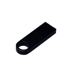 USB 3.0-флешка на 64 Гб с мини чипом и круглым отверстием, черный с логотипом