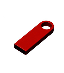USB 3.0-флешка на 64 Гб с мини чипом и круглым отверстием, красный с логотипом
