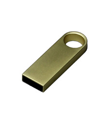 USB 3.0-флешка на 128 Гб с мини чипом и круглым отверстием, золотистый с логотипом