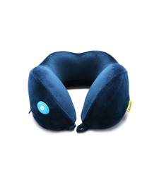 Подушка для путешествий со встроенным массажером Massage Tranquility Pillow, синий с логотипом