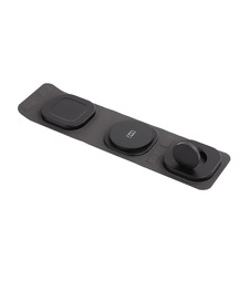 Складная беспроводная (15W) зарядная станция "Magic Case" с MagSafe для смартфона, часов и наушников, черный с логотипом
