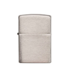 Зажигалка ZIPPO Armor™ c покрытием Brushed Chrome, латунь/сталь, серебристая, матовая, 38x13x57 мм с логотипом