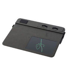 Многофункциональный коврик для мыши Multi Pad с беспроводной зарядкой и LCD экраном, 10 Вт, черный с логотипом
