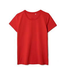 Футболка женская T-bolka Stretch Lady, красная с логотипом