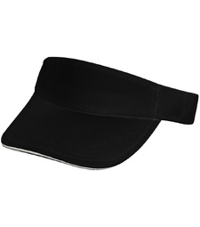 Козырек Active, черный с белым кантом с логотипом
