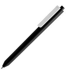Ручка шариковая Pigra P03 Mat, черная с белым с логотипом