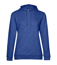 Толстовка с капюшоном женская Hoodie, ярко-синий меланж с логотипом