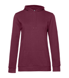 Толстовка с капюшоном женская Hoodie, бордовая с логотипом