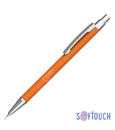 Карандаш механический "Ray", покрытие soft touch, оранжевый с логотипом