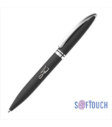 Ручка шариковая "Rocket", покрытие soft touch, черный с логотипом