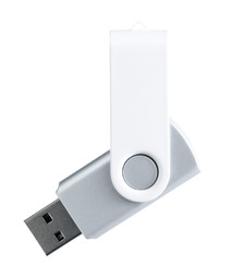 Флешка TWIST WHITE COLOR Серебристая с белым 4015.06.07.8ГБ с логотипом