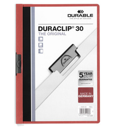 220003 Папка с клипом DURACLIP ORIGINAL 30 красная с логотипом