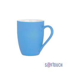 Кружка "Trend", покрытие soft touch, голубой с логотипом