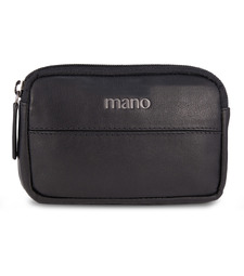 Ключница Mano Don Romeo, с RFID защитой, натуральная кожа в чёрном цвете, 11 х 2 х 7 см с логотипом