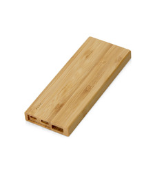 Внешний аккумулятор из бамбука Bamboo, 5000 mAh с логотипом