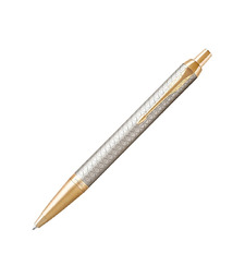 Шариковая ручка Parker IM Premium Warm Silver (grey)  GT, стержень: M, цвет чернил: blue, в подарочной упаковке. с логотипом
